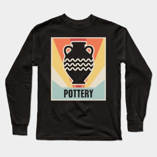 Vintage Style Pottery Poster Long Sleeve T-Shirt